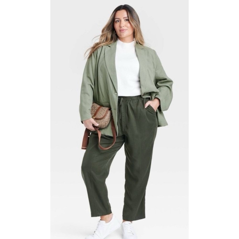 A New Day Women's Linen Blazer Sage Green Brand New Target